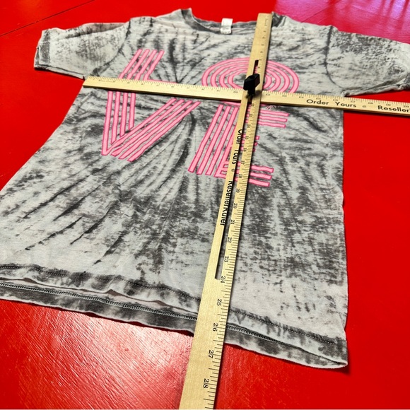 COLORTONE BURNOUTTEE SHIRT PINK LOVE GRAPHICS short sleeve tee shirt - Picture 5 of 5